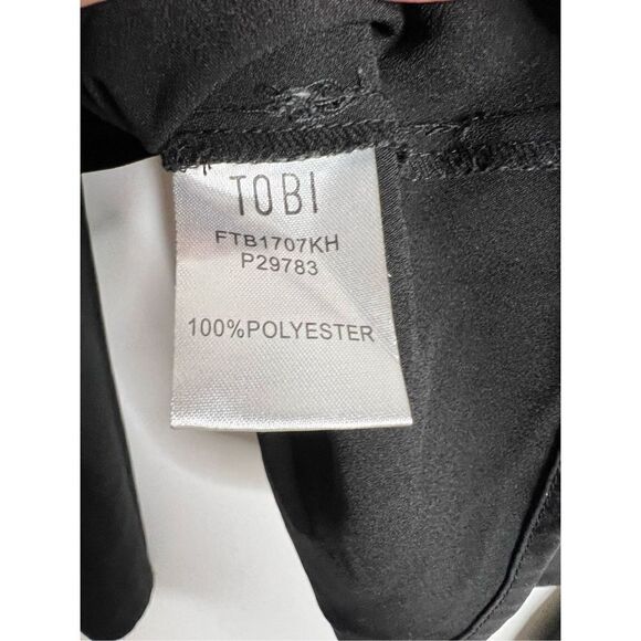 Tobi Tops Paradise tie front Bell Sleeve Blouse Black sz SP - Picture 5 of 9